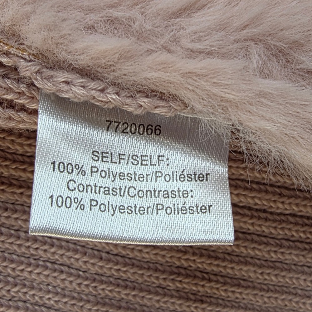 Twelfth Love‎ Faux Fur Ribbed Knit Vest Womens Medium Pink Dusty Rose Glam Luxe - Picture 8 of 9
